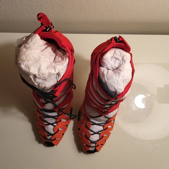 Zara heel sandals lacets size 9 - Picture 6 of 8